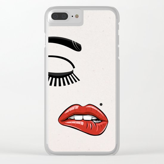 GIRL FACE - EYE - LIPS Clear iPhone Case