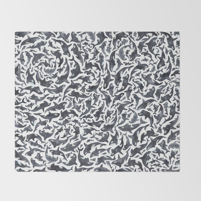 Whale, Orca Throw Blanket by elenaoneill | Society6
