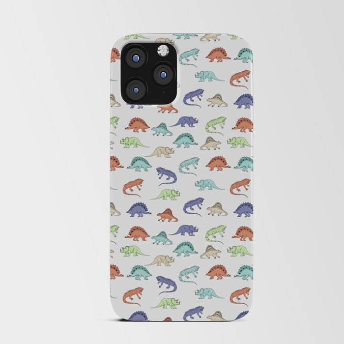 Different colourful dinosaurs iPhone Card Case