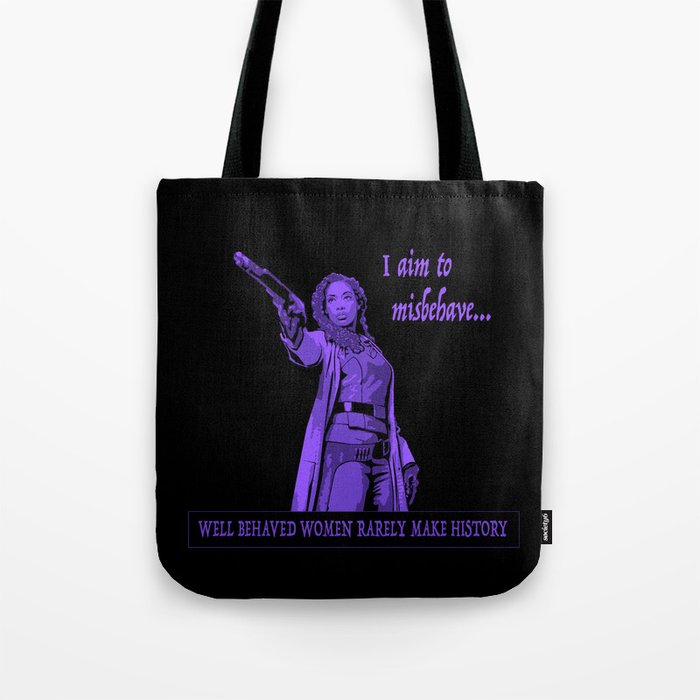 I Aim To Misbehave (Purple) Tote Bag