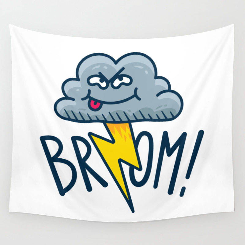 Funny Fart Cartoon Cloud Wall Tapestry by Manudesign | Society6