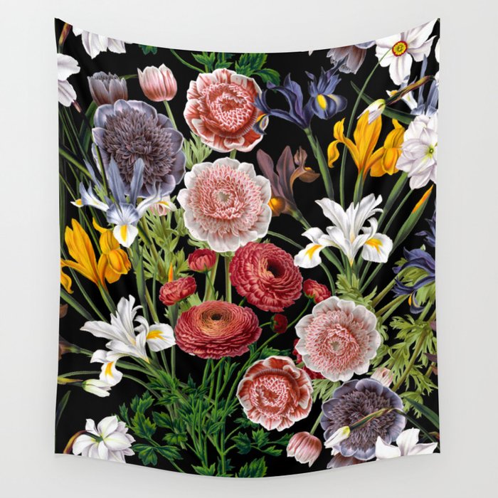 Vintage Shabby Chic Lush baroque flower pattern Wall Tapestry by Vintage Love Society6