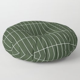 Rectangular Grid Pattern - Deep Green Floor Pillow