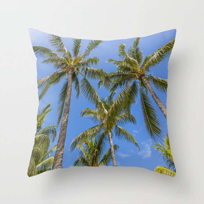 Lovely Miami Beach Palm Trees  Throw Pillow