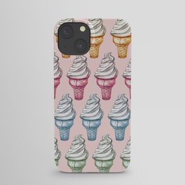 Swirl Ice cream pink pattern iPhone Case