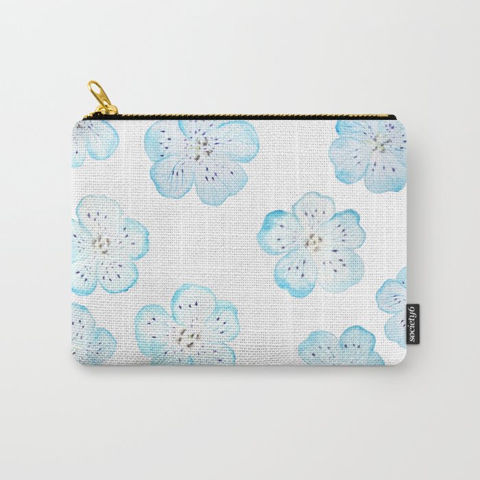 Blue Nemophila Flower pattern  Carry-All Pouch