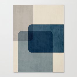 Classy Blue Beige Geometric II Canvas Print