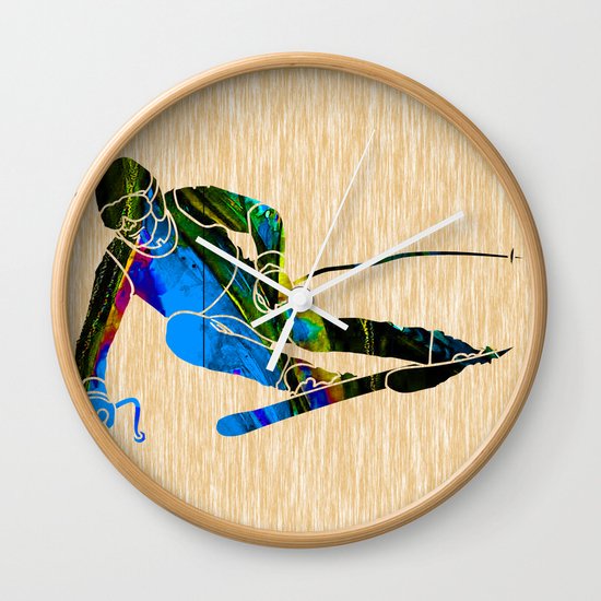 Skiing Wall Clock