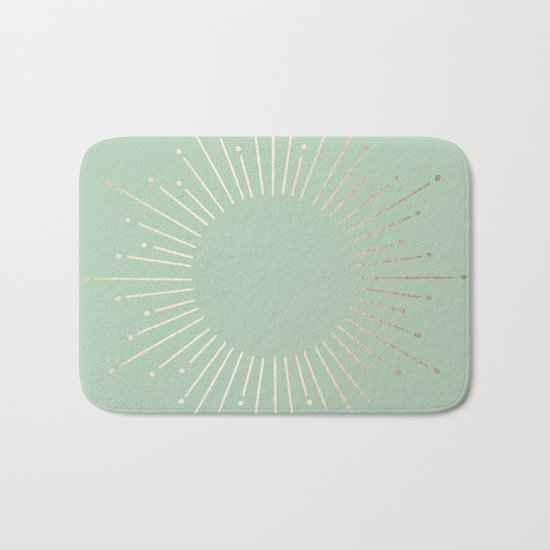 Simply Sunburst in Pastel Cactus Green Bath Mat