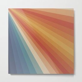 Retro 70s Sunrays Metal Print | Digital, Rays, Gradient, Painting, Sun, Lines, Geometry, Minimalism, 80S, 70S 
