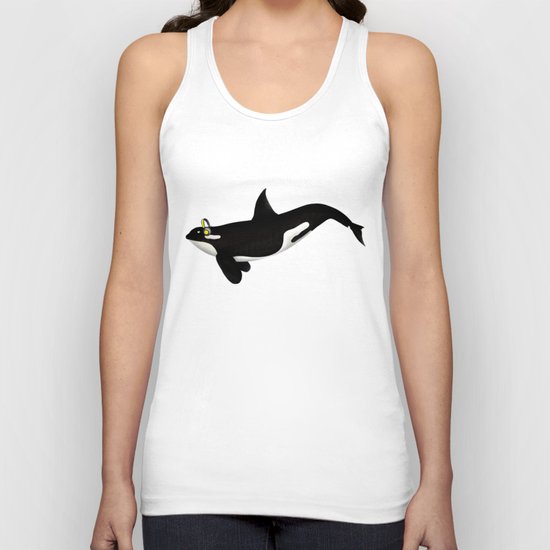 Killer Whale Headphones Unisex Tank Top