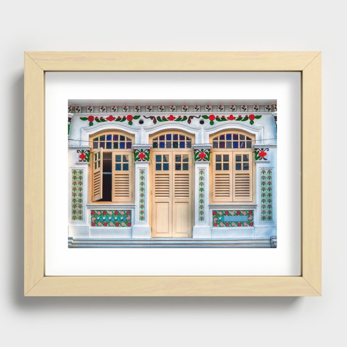 The Singapore Shophouse Recessed Framed Print