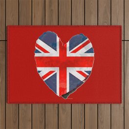 I Love The UK - British Flag Art Outdoor Rug