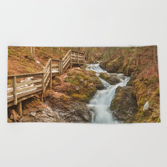 Centipede Step Falls Beach Towel