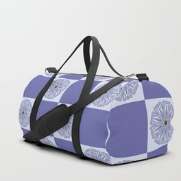 Vintage Style Floral Check Pattern - Very Peri Duffle Bag