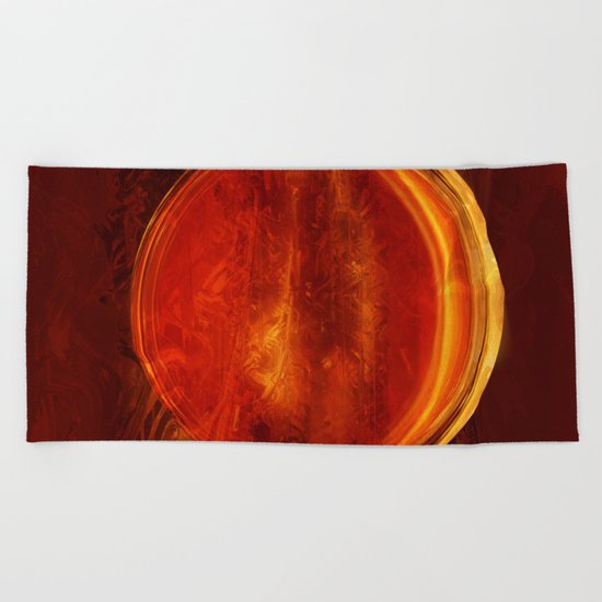 meditation orange Beach Towel