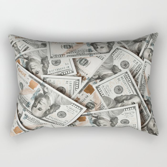 Money background of one hundred dollar bills Rectangular Pillow