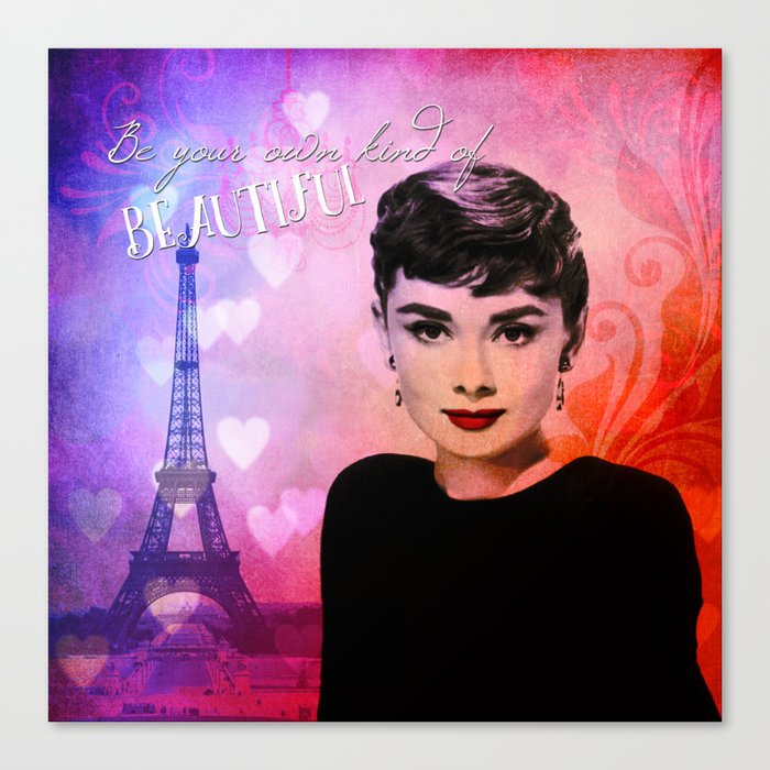 Audrey Hepburn Collage Canvas Print