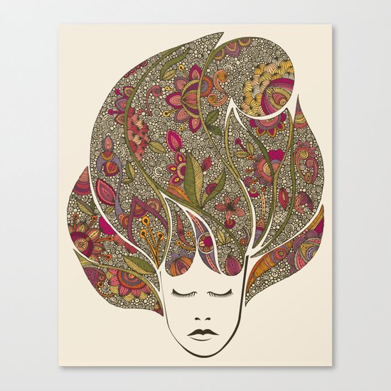 Dreaming with flowers Canvas Print