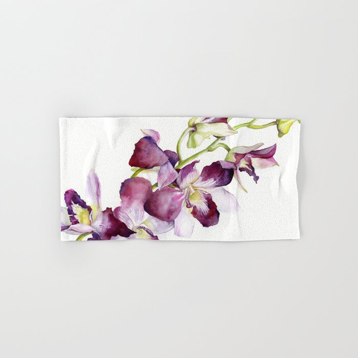 Radiant Orchids: Magenta Dendrobiums Hand & Bath Towel