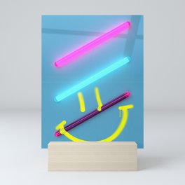 Manchester inspired neon lights Mini Art Print