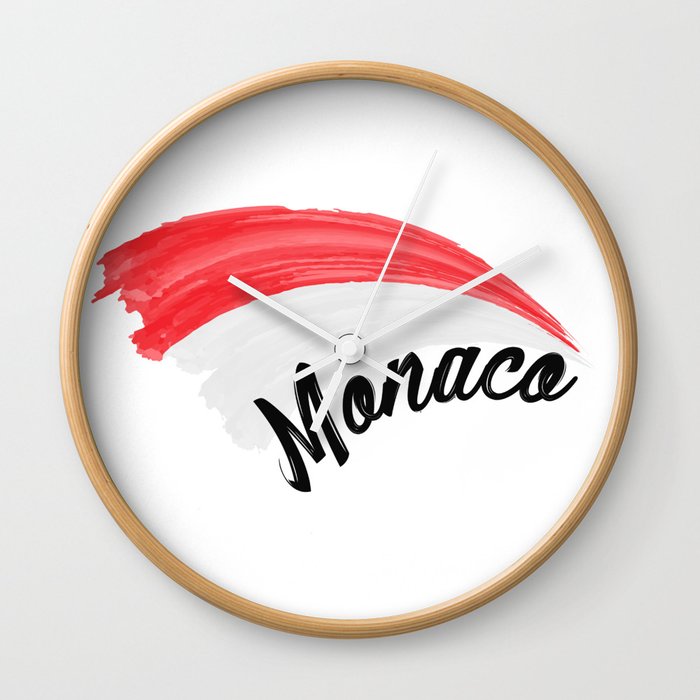 Monaco flag Wall Clock