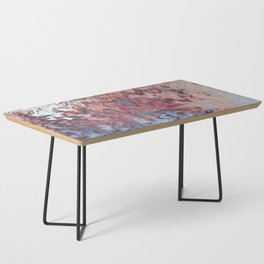 Coral Pink And Veri Peri Abstract Wave Design Coffee Table