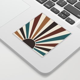 Multicolor retro Sun design 9 Sticker