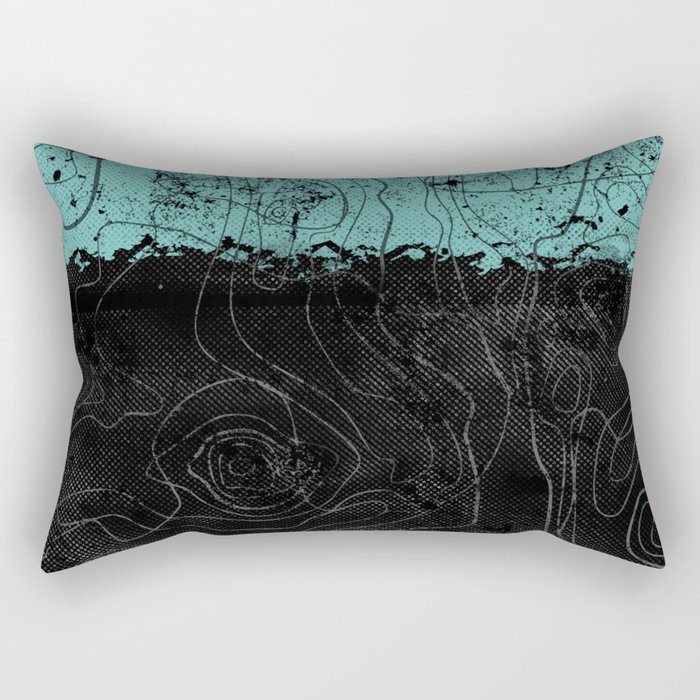 Topography Aqua Rectangular Pillow