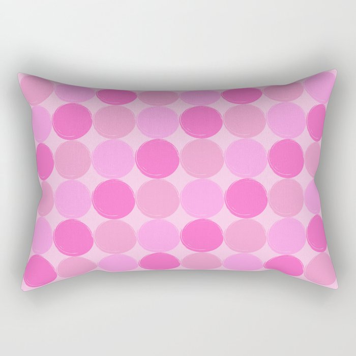 Vintage Pink Dotted Pattern Design Rectangular Pillow