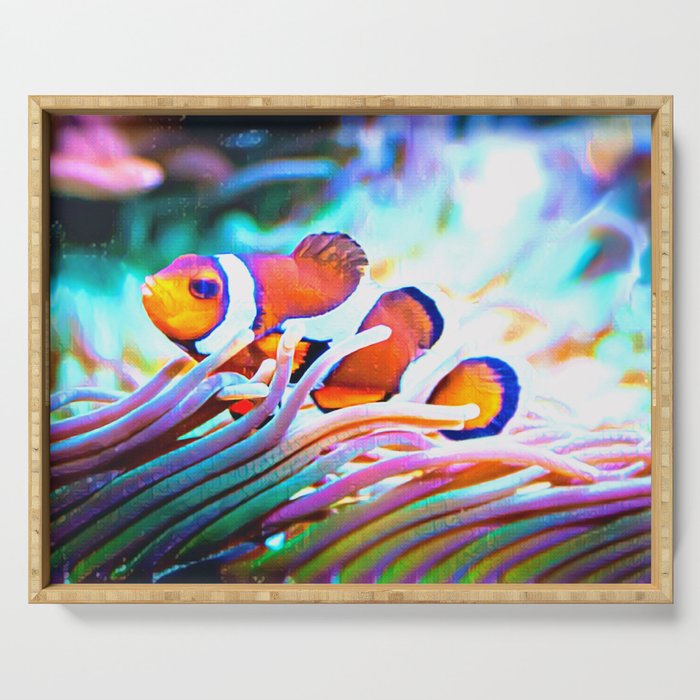 Clownfish Closeup | Aquatic | Coral | Fish | Nature Photography Art Serving Tray