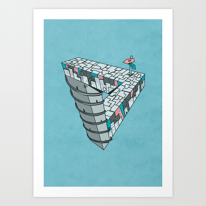 Up and Down City Art Print