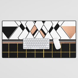 Mosaic: Black Gold Grid Desk Mat