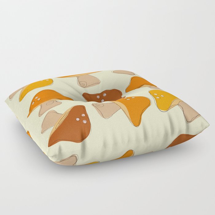 Mushroom Retro Orange Design  Floor Pillow