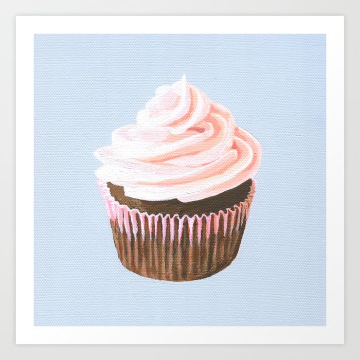 Pink Cupcake Art Print