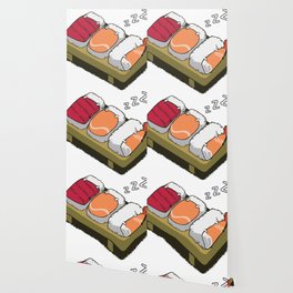 three cute sushi sleeping Wallpaper