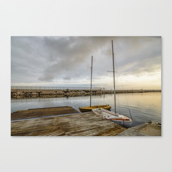 Sunrise on the marina Canvas Print
