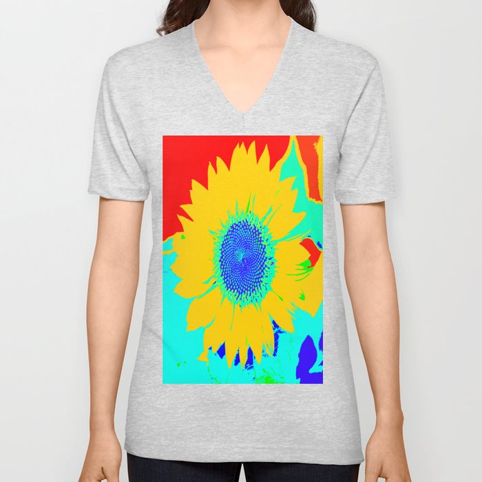Fun Sunflower Pop-art #decor #society6 #buyart V Neck T Shirt