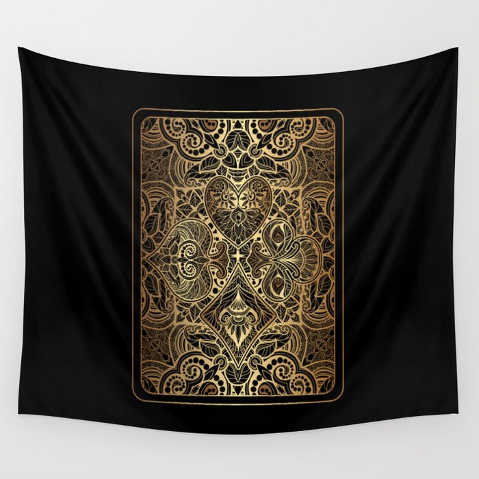 Ornament Gold Playing Card Wall Tapestry