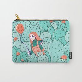Prickly Pear Cactus pattern and the ginger girl Carry-All Pouch