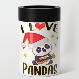 I love christmas and pandas Can Cooler