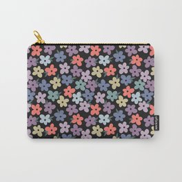 Rainbow Floral - Black Carry-All Pouch