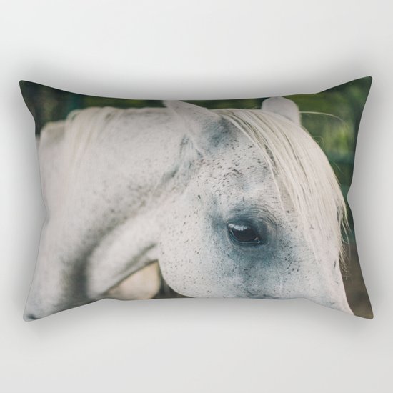 White horse Rectangular Pillow