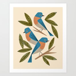 Bluebirds Art Print