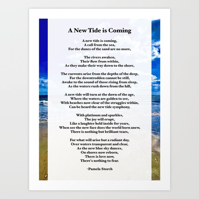 A New Tide is Coming Poem Art Print