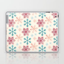 Christmas Pattern Watercolor Snowflake Pink Blue Laptop Skin