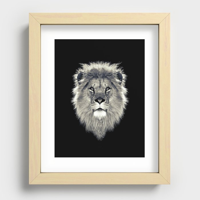 Lion Portrait Recessed Framed Print