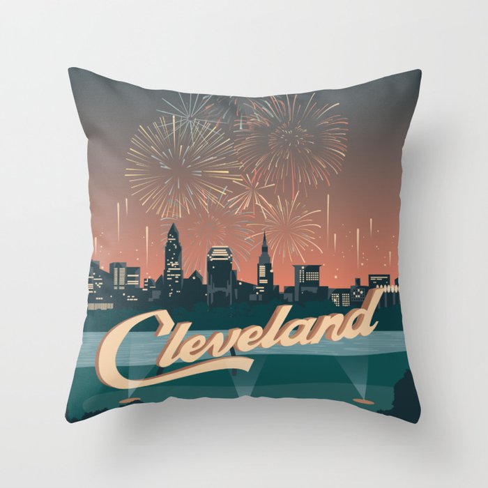 Cleveland Sign Throw Pillow