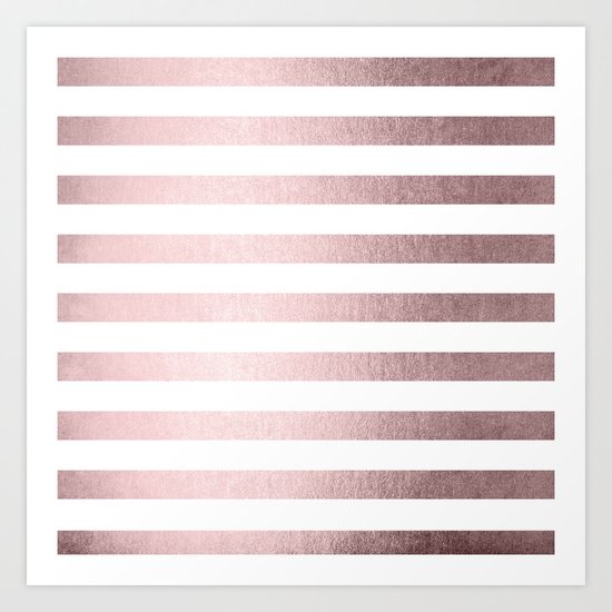 Simply Striped Rose Gold Palace Art Print