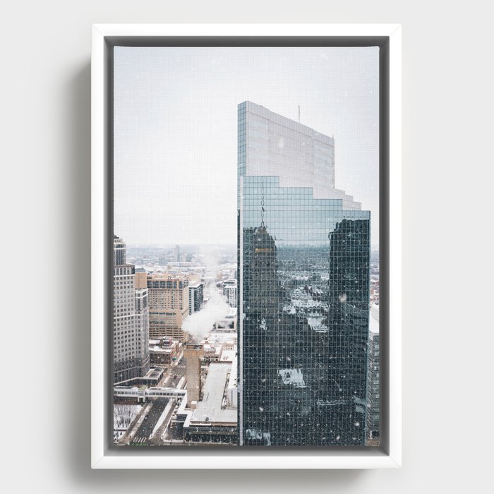 Minneapolis in the Snow | Architecture Photography Framed Canvas